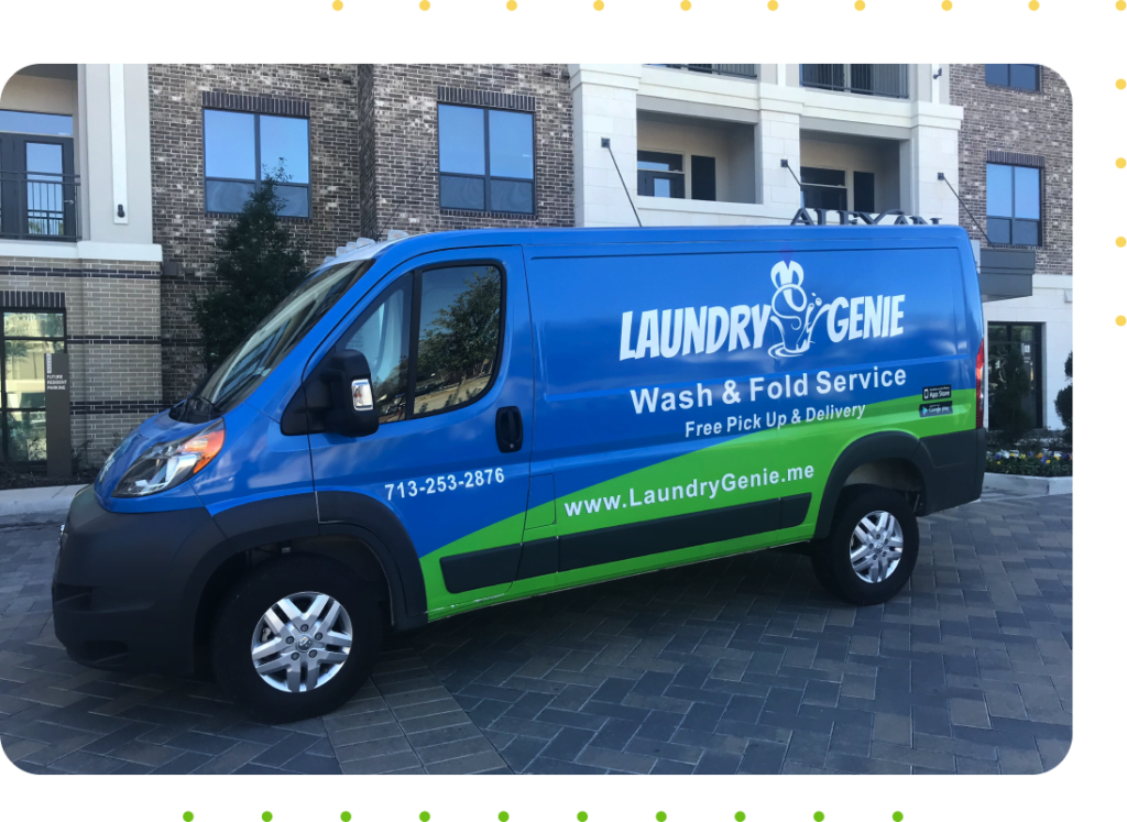 Houston medical linen service company laundry and linen van in Houston Texas